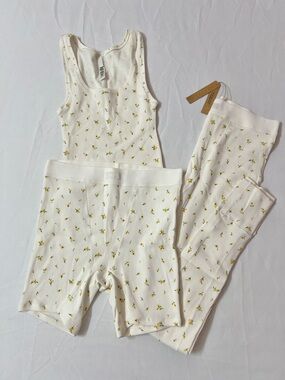SKIMS Cotton Ribbed Rib Floral Leggings Legging Pants